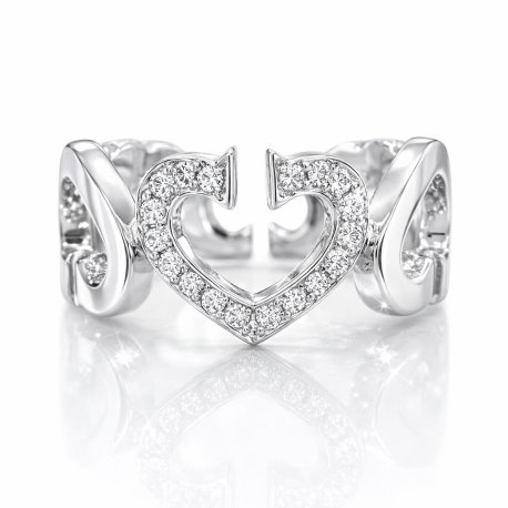 18K RING WITH HEARTS