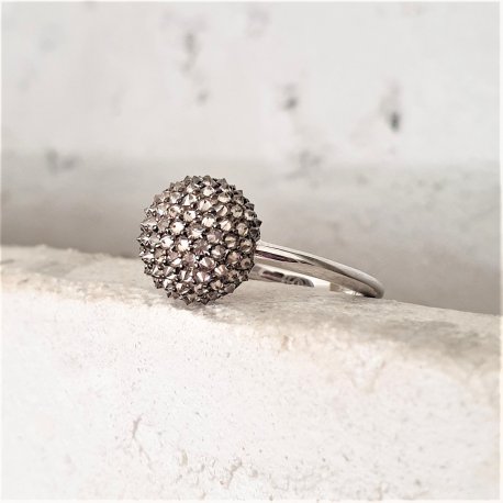RING K18 WHITE GOLD WITH STONES BRILLIANT