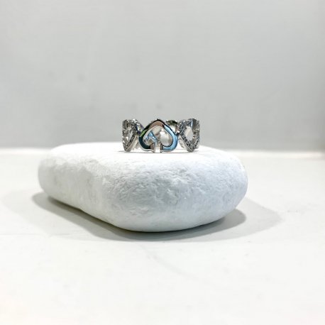 RING HEARTS WHITE GOLD K18