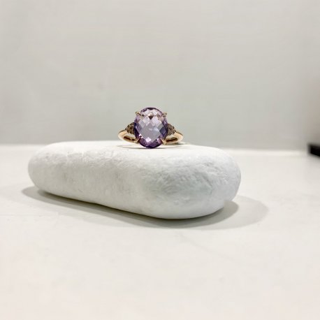 RING WITH AMETHYST K14