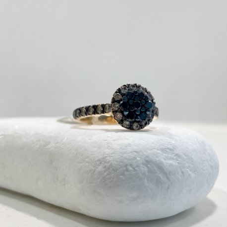 RING WITH DIAMONDS ROSE GOLD K18