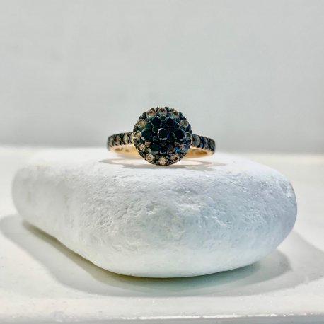 RING WITH DIAMONDS ROSE GOLD K18