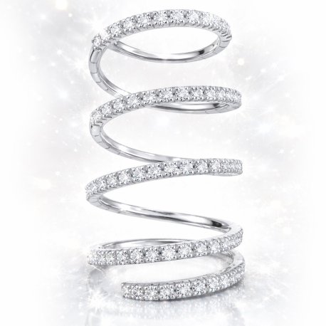 K18 WHITE SPIRAL RING