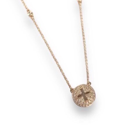 Necklace K18 round-shaped