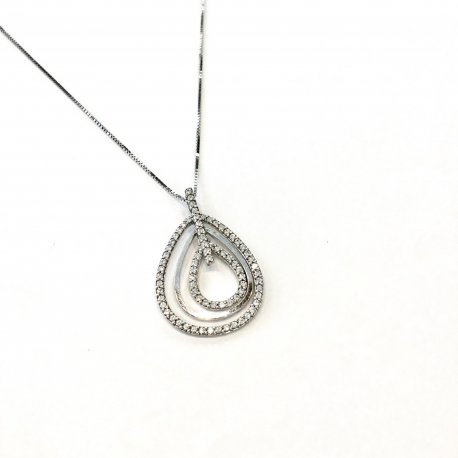 NECKLACE WHITE GOLD 14K WITH DIAMONDS