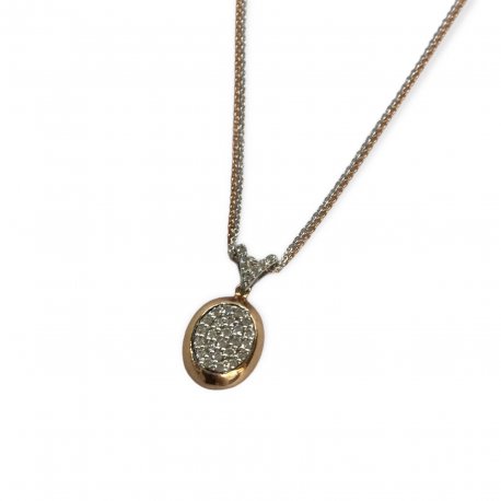 Necklace  white/rose gold K18