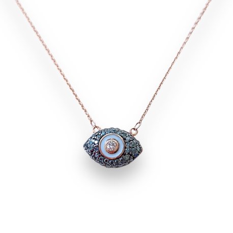 NECKLACE  PINK GOLD K18 WITH DIAMONDS