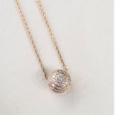 NECKLACE PINK GOLD K18 WITH DIAMONDS AND CHAIN