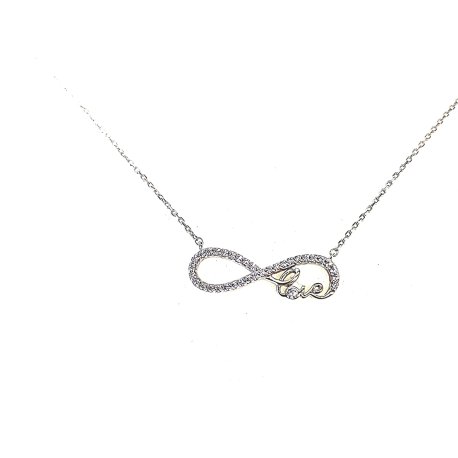 NECKLACE INFINITY WHITE GOLD K14
