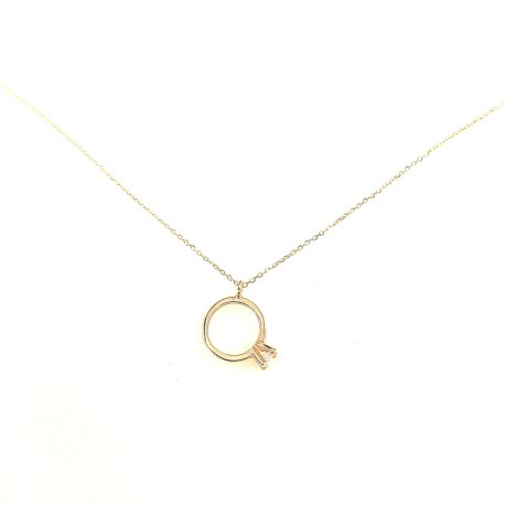 NECKLACE IN RING STYLE YELLOW GOLD K14