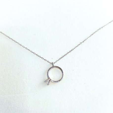 NECKLACE IN RING STYLE WHITE GOLD K14