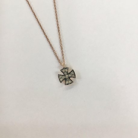 Necklace cross-shaped K18