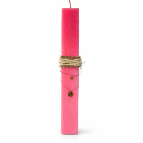 PINK CANDLE WITH STEEL NECKLACE