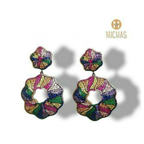 Multicolored chandelier earring silver 925