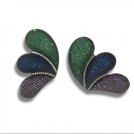 Earrings multicolour butterfly silver 925
