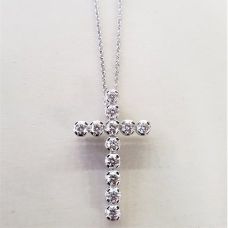 CROSS WHITE GOLD WITH DIAMONDS K18