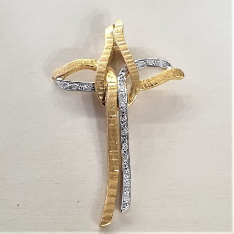 CROSS WITH GOLD Κ18 WITH STONES BRILLIANT