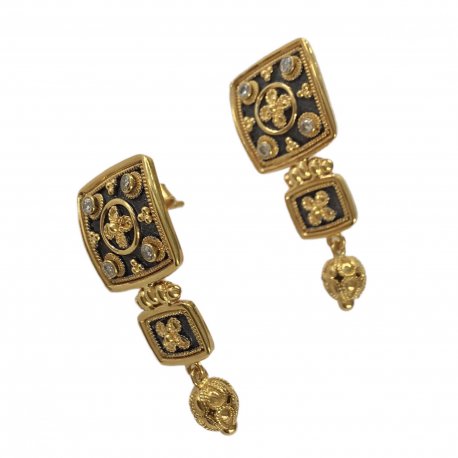 Gold Earrings 18K with brilliants